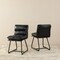 Set of 2/4 Mid-Century Modern Leatherette Solid Back Dining Chair with V-shaped Solidwood Legs